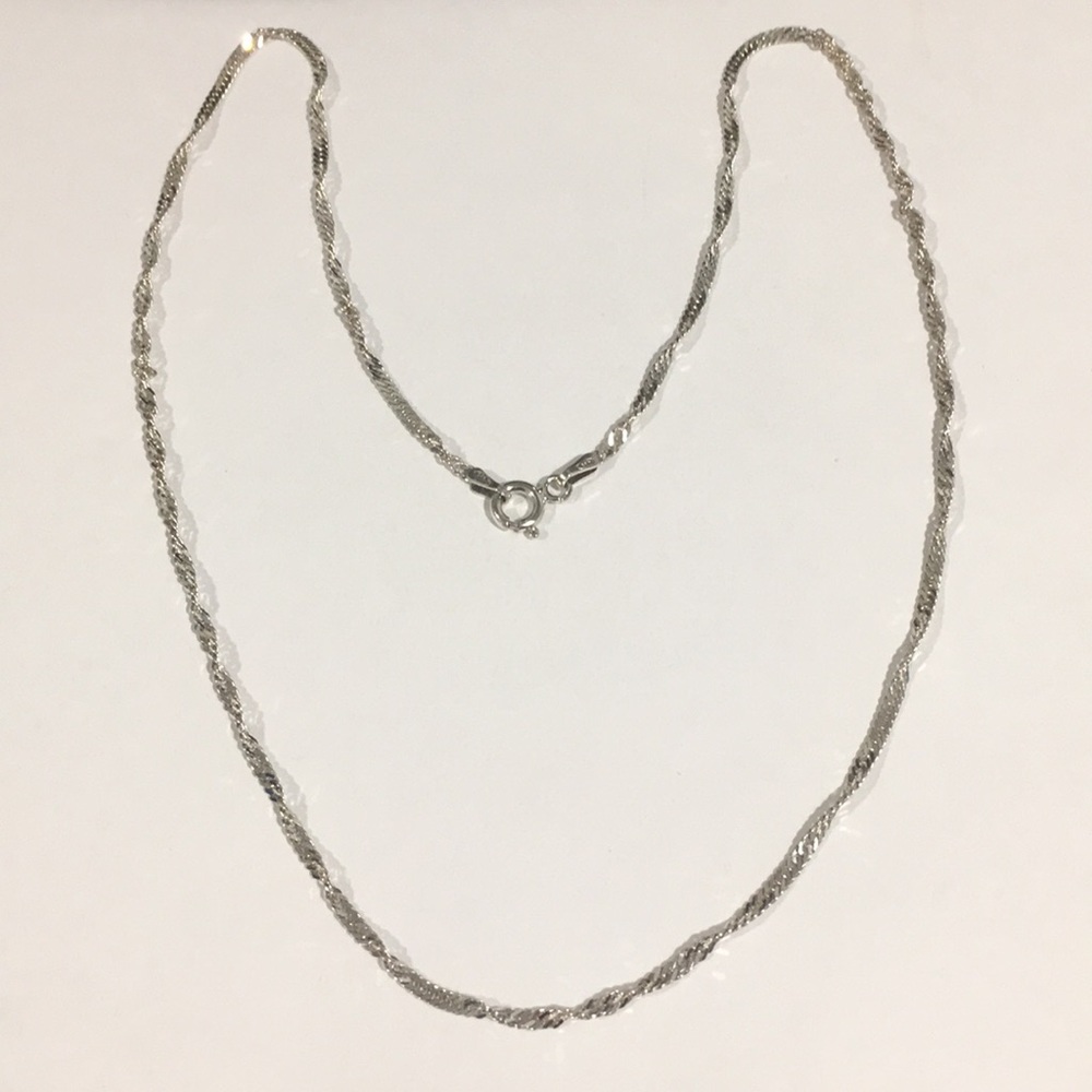 Sterling Silver Women's Twisted Cuban Necklace